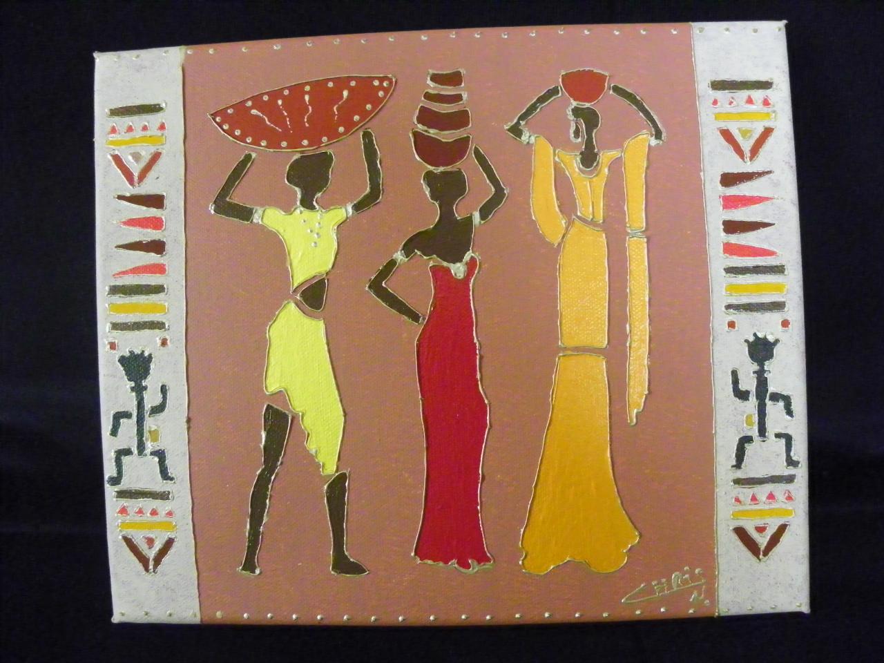 Peinture 3 femmes africaines